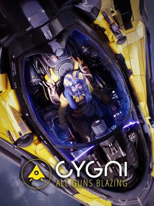 Copertina ufficiale del videogioco Cygni: All Guns Blazing, immagine promozionale fornita dal servizio IGDB.