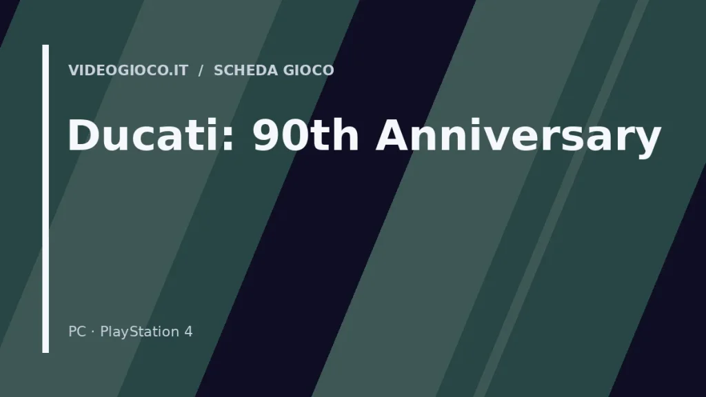 Visual grafico originale di Videogioco.it per il gioco Ducati: 90th Anniversary