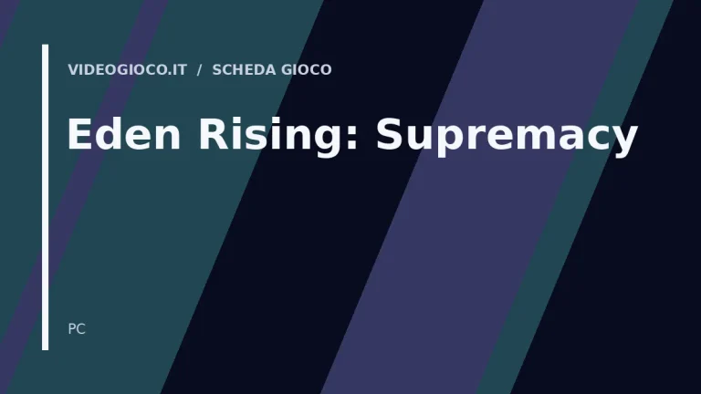Visual grafico originale di Videogioco.it per il videogioco Eden Rising: Supremacy.