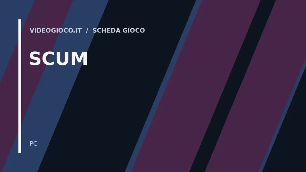 Visual grafica originale di Videogioco.it dedicata a SCUM.