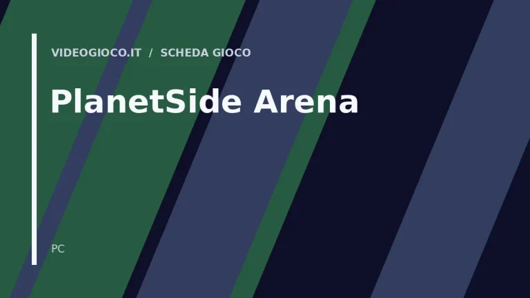 Copertina del gioco PlanetSide Arena con visual grafico originale Videogioco.it.