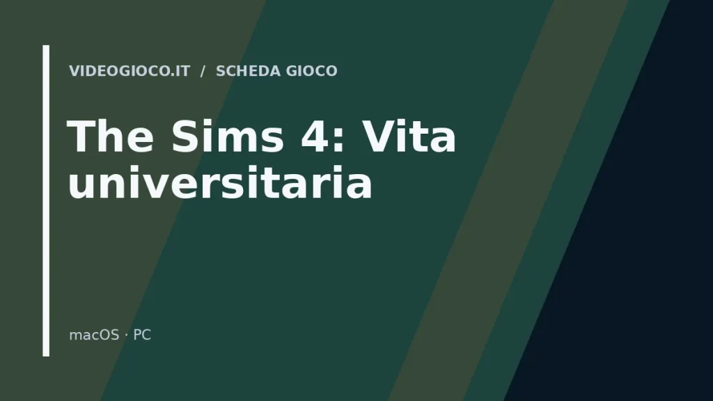 Visual grafico originale Videogioco.it per The Sims 4: Vita universitaria