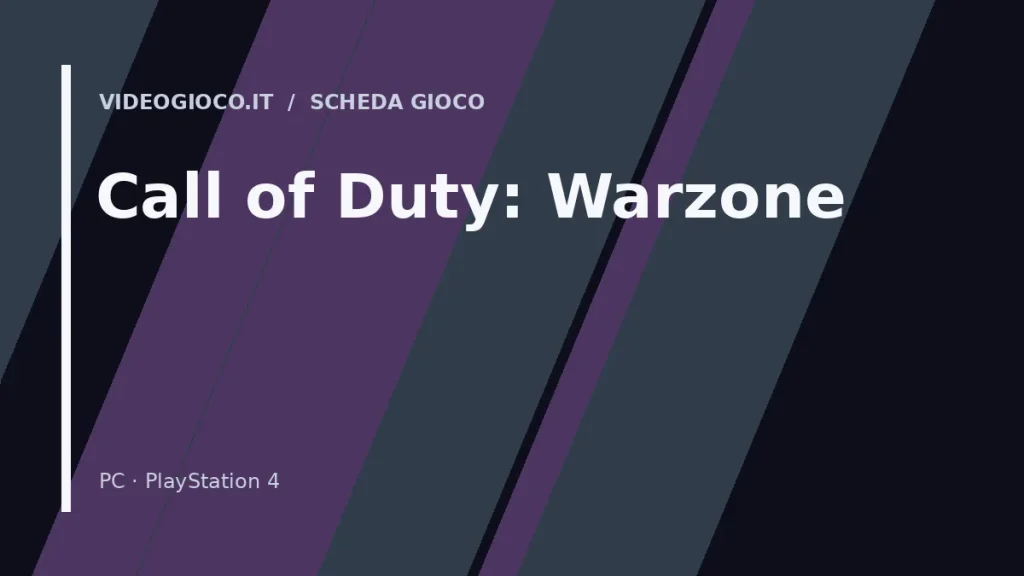 Copertina del gioco Call of Duty: Warzone con visual grafico originale Videogioco.it