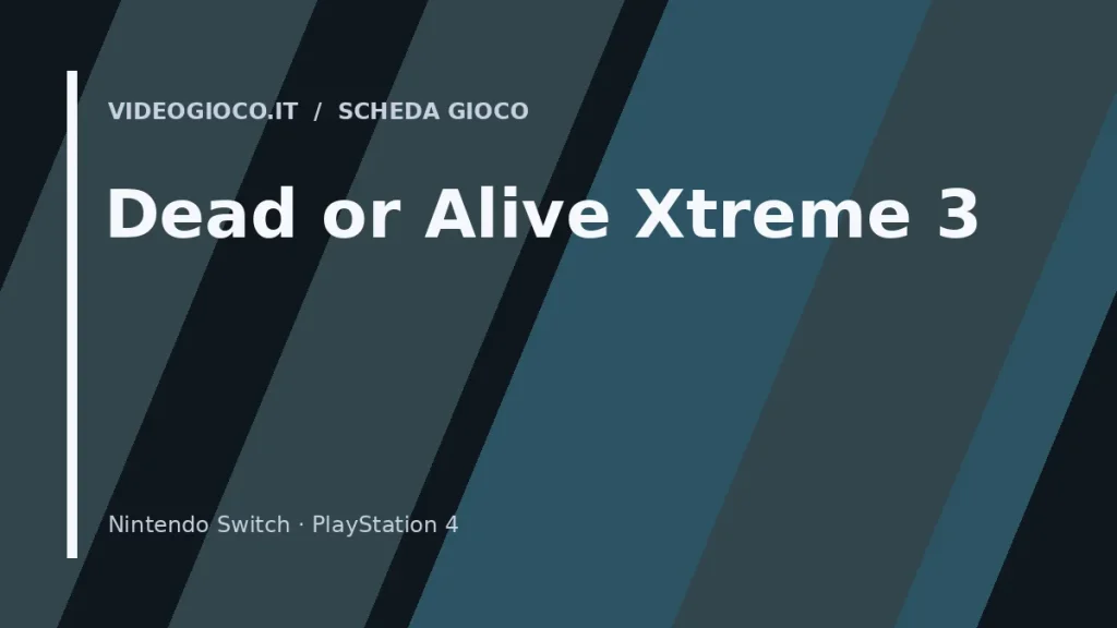 Visual grafico originale Videogioco.it per Dead or Alive Xtreme 3, usato come copertina del gioco.