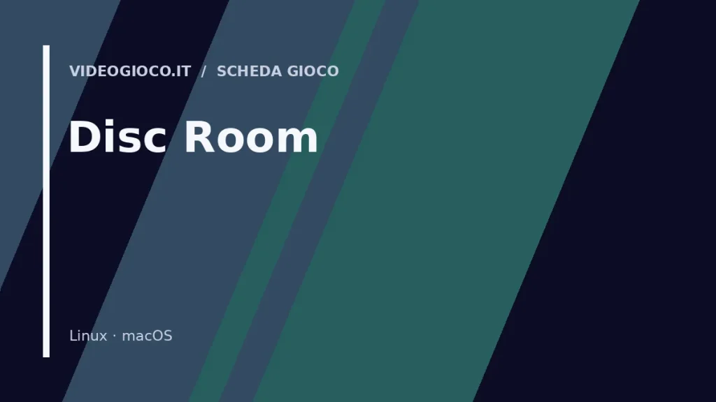 Copertina di Disc Room realizzata con visual grafico originale Videogioco.it.