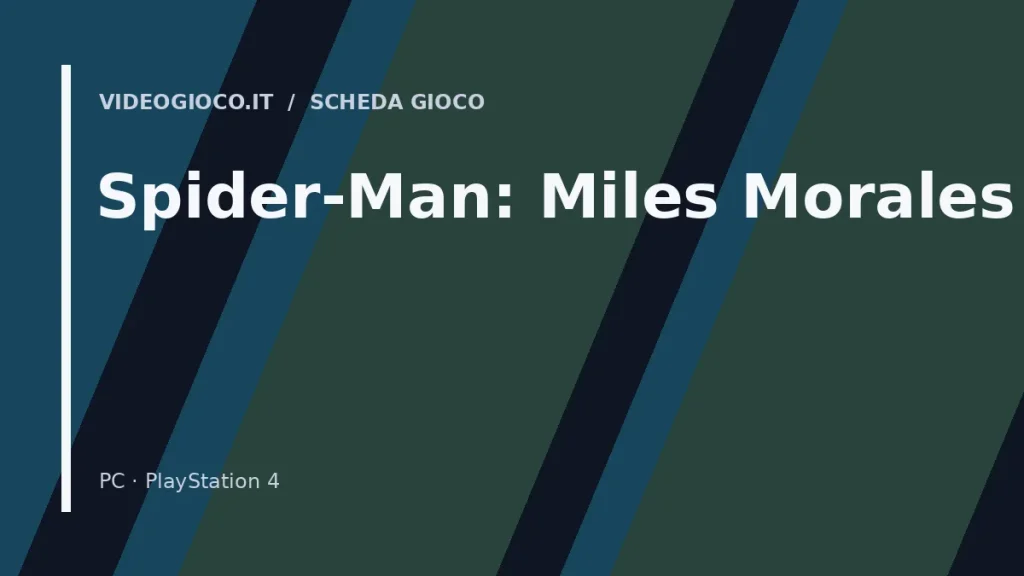Copertina del gioco Spider-Man: Miles Morales con visual grafico originale di Videogioco.it