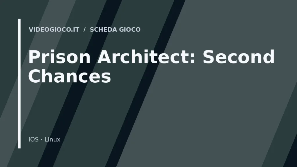 Visual grafico originale Videogioco.it per il videogioco Prison Architect: Second Chances