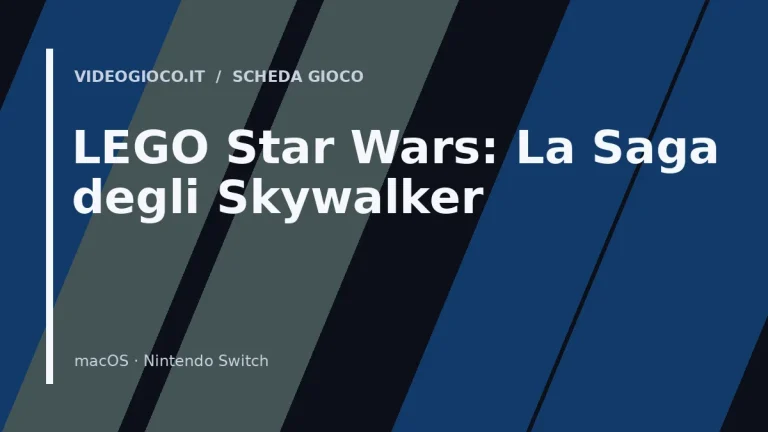 Copertina del gioco LEGO Star Wars: La Saga degli Skywalker con visual grafico originale di proprietà di Videogioco.it.