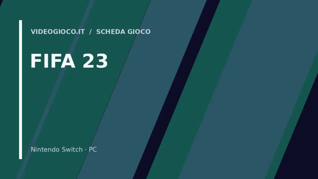 Visual grafico originale di Videogioco.it per il gioco FIFA 23