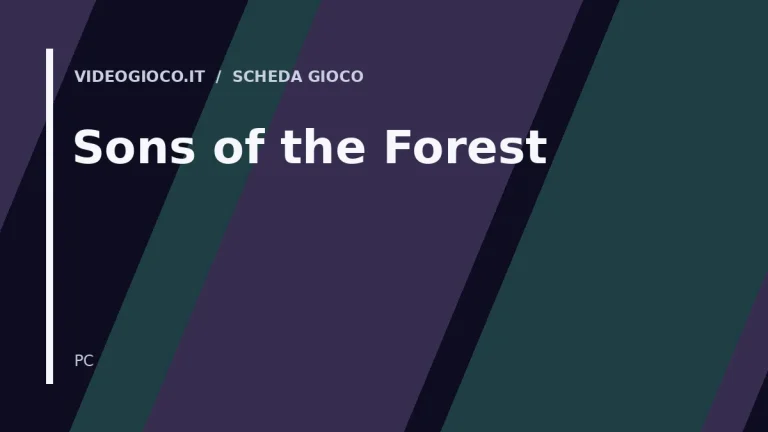 Visual grafico originale Videogioco.it per il videogioco Sons of the Forest.