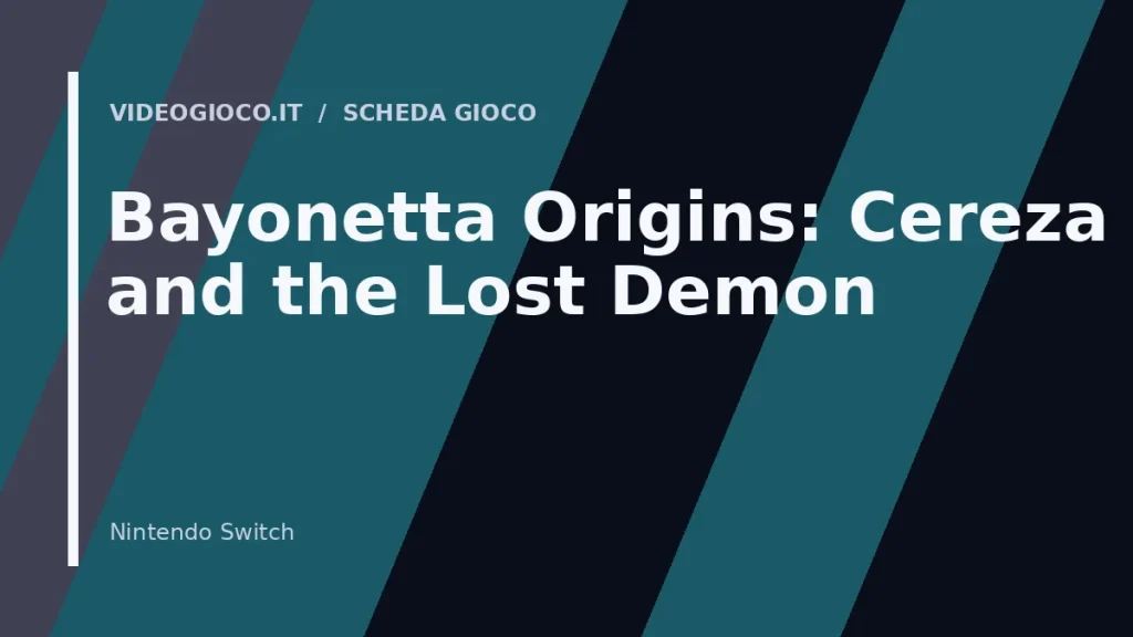 Visual grafico originale Videogioco.it dedicato a Bayonetta Origins: Cereza and the Lost Demon