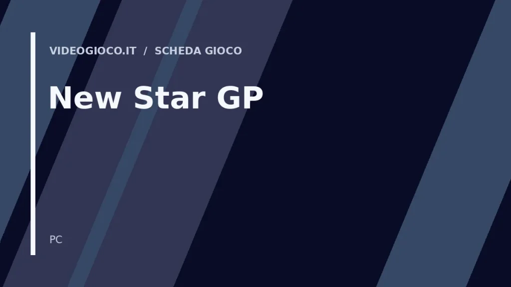 Visual grafico originale di Videogioco.it creato per il videogioco New Star GP.