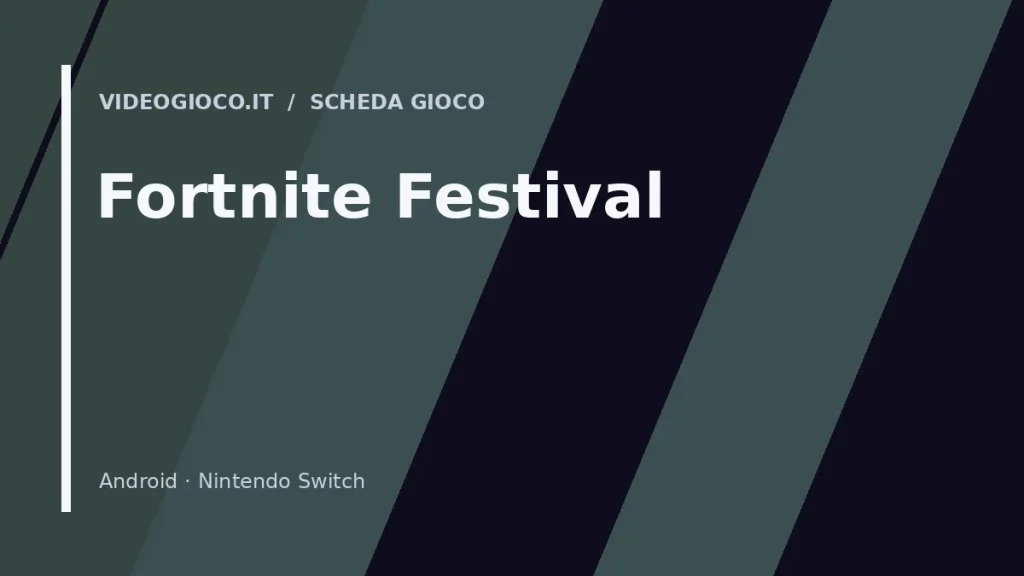 Visual grafico originale di Videogioco.it per il videogioco Fortnite Festival.