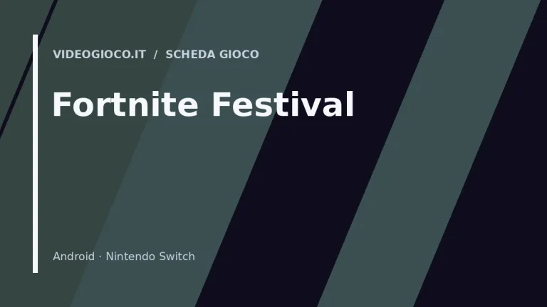 Visual grafico originale di Videogioco.it per il videogioco Fortnite Festival.