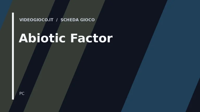 Copertina del gioco Abiotic Factor: visual grafico originale di Videogioco.it.