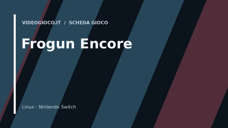 Visual grafico originale di Videogioco.it realizzato per la scheda del gioco Frogun Encore.