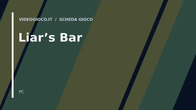 Copertina del gioco Liar's Bar realizzata con visual grafico originale di proprietà di Videogioco.it.