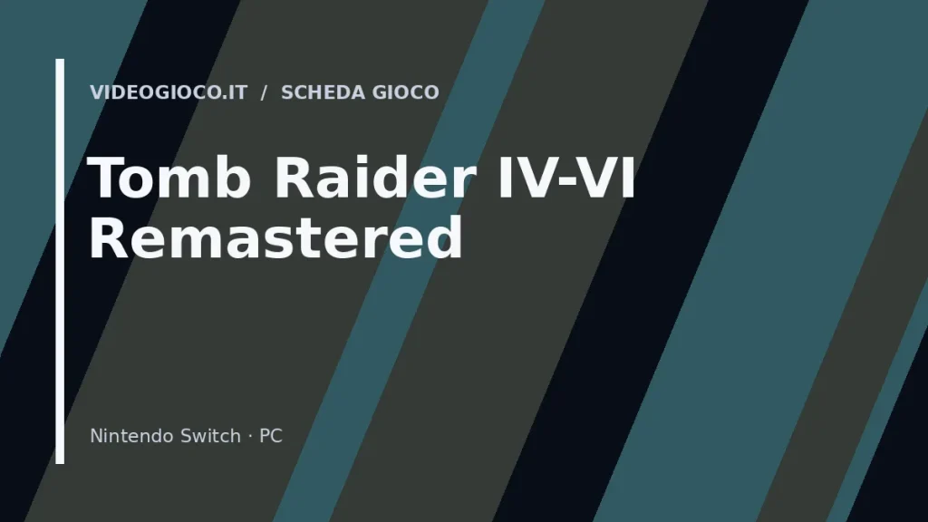 Visual grafico originale di Videogioco.it per il videogioco Tomb Raider IV-VI Remastered
