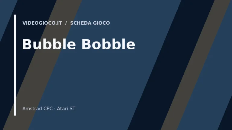Copertina del videogioco Bubble Bobble con visual grafico originale Videogioco.it