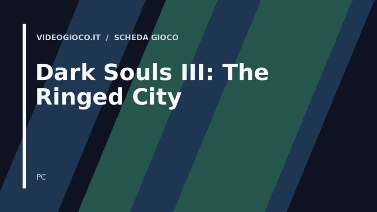 Copertina di Dark Souls III: The Ringed City con visual grafico originale di Videogioco.it